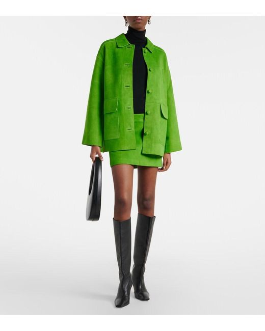 Staud Green Roxanne Suede Jacket