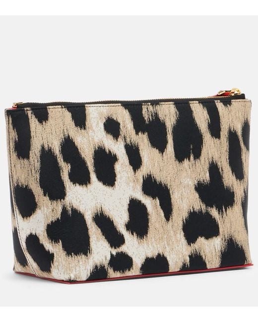 Givenchy Black Logo Leopard-Print Pouch