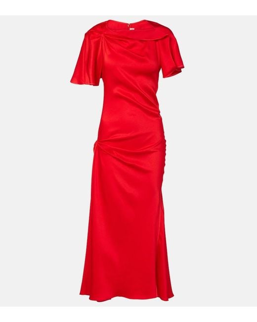 Victoria Beckham Draped Gathered Midi Dress