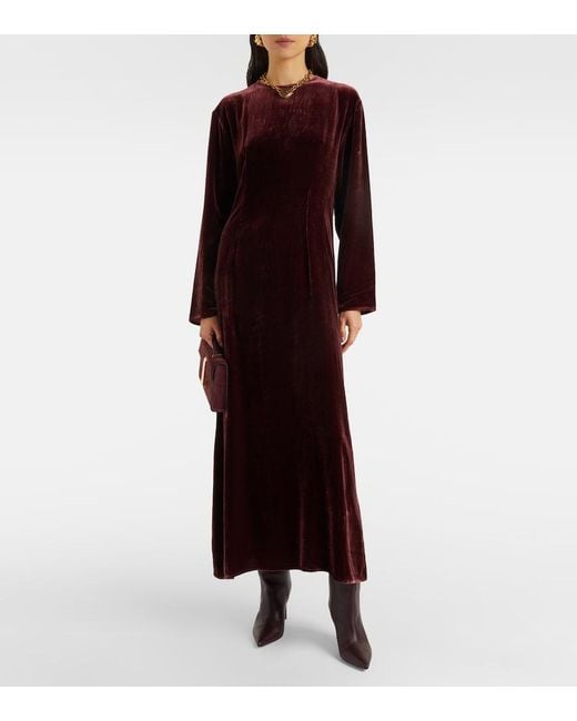 Asceno Black Jody Velvet Midi Dress