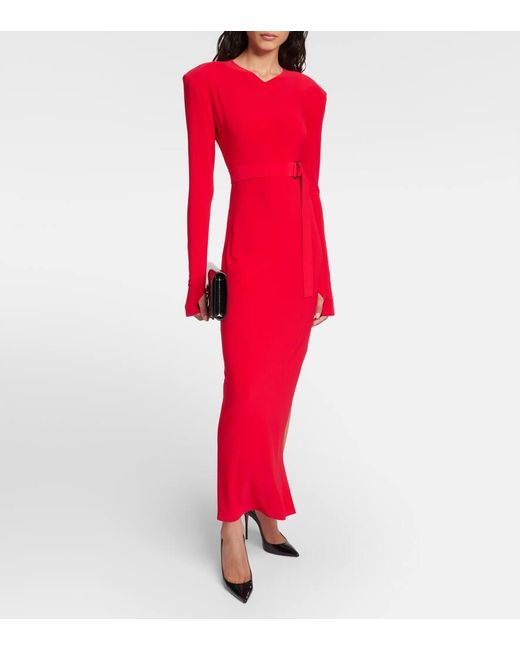 Vestido largo de jersey Norma Kamali de color Red