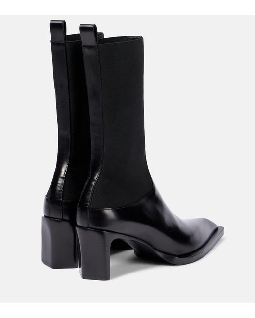 Jil Sander Black Leather Ankle Boots