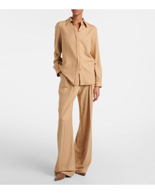 Gabriela Hearst Natural Cruz Cashmere And Silk Shirt