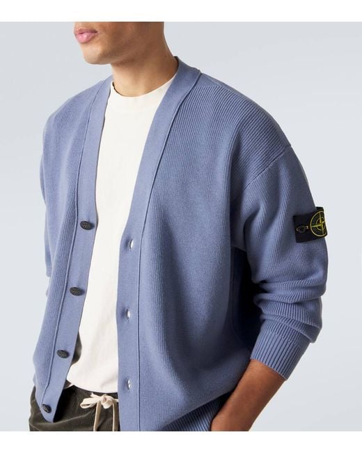 Stone Island Blue S00D8 Knitted Cardigan for men