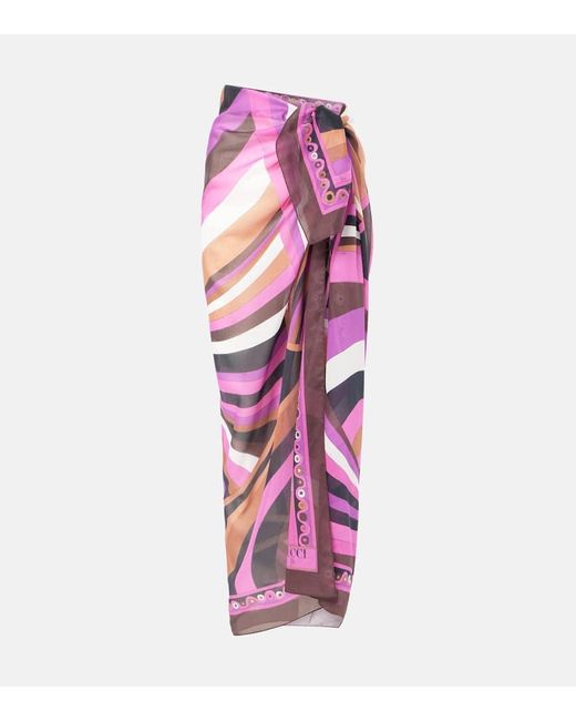 Emilio Pucci Pink Vivara Cotton Beach Cover-Up