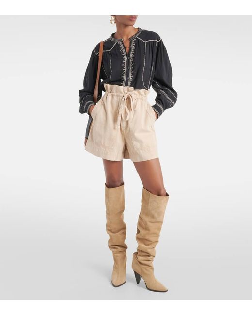 Isabel Marant Natural High-Rise Jeansshorts Ipolyte