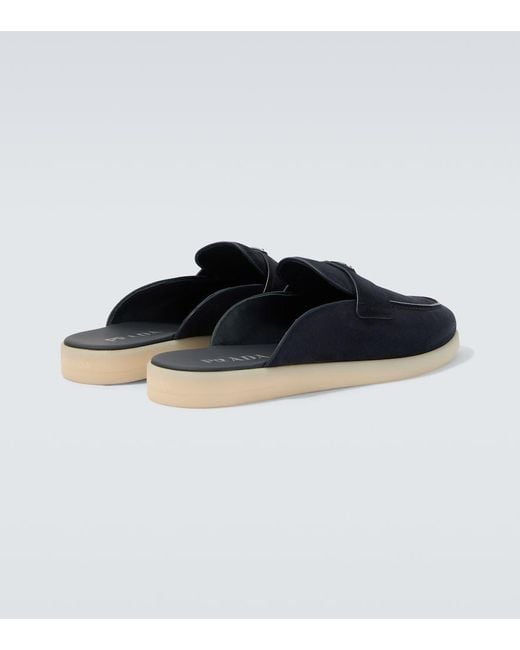 Mules di Prada in Blue da Uomo