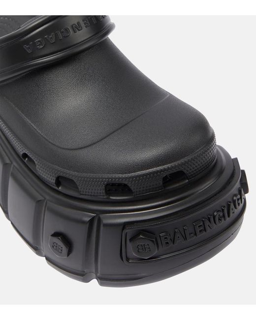 Balenciaga X Crocs Hardcrocs Platform Slides in Black | Lyst UK