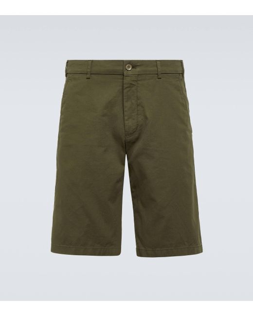Loro Piana Green Cotton-blend Bermuda Shorts for men