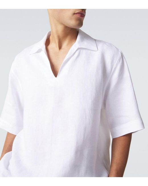 Orlebar Brown White Vincent Linen Shirt for men