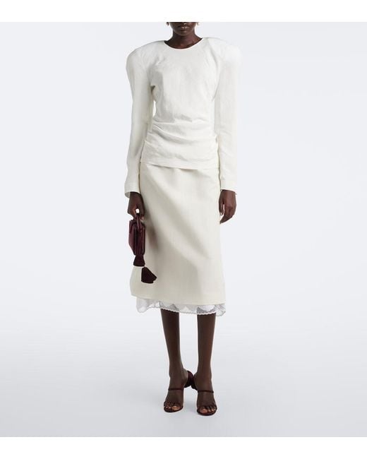 Magda Butrym White Draped Top