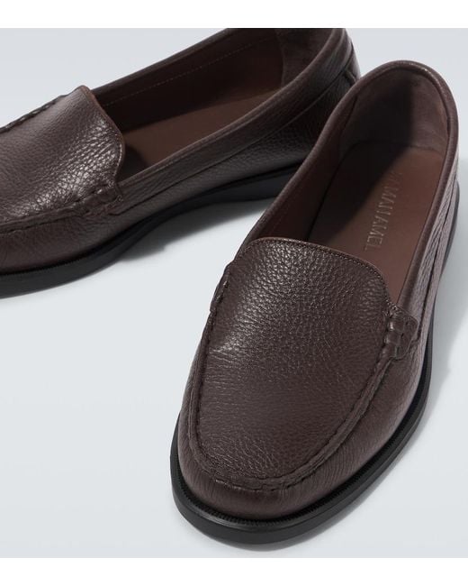 Saman Amel Black City Leather Loafers for men