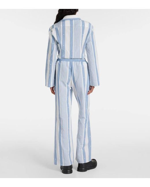 Givenchy Blue Weite Hose 4G aus Baumwolle und Leinen