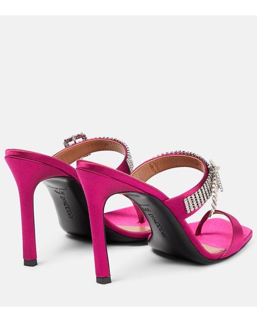 D'Accori Pink Dahlia Embellished Mules