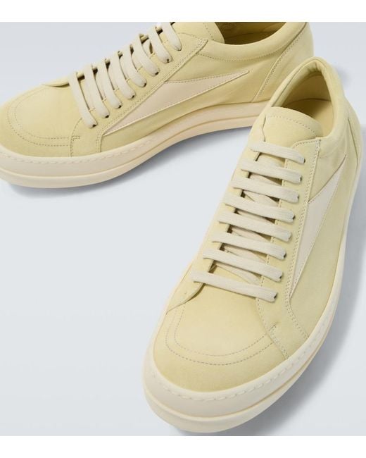 Rick Owens White Vintage Suede Sneakers for men