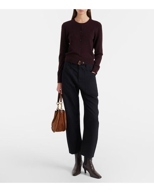 Nili Lotan Blue Shon Virgin Wool Barrel-Leg Pants