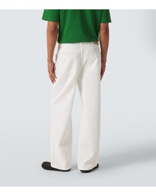 Loewe White Anagram Wide-Leg Jeans for men