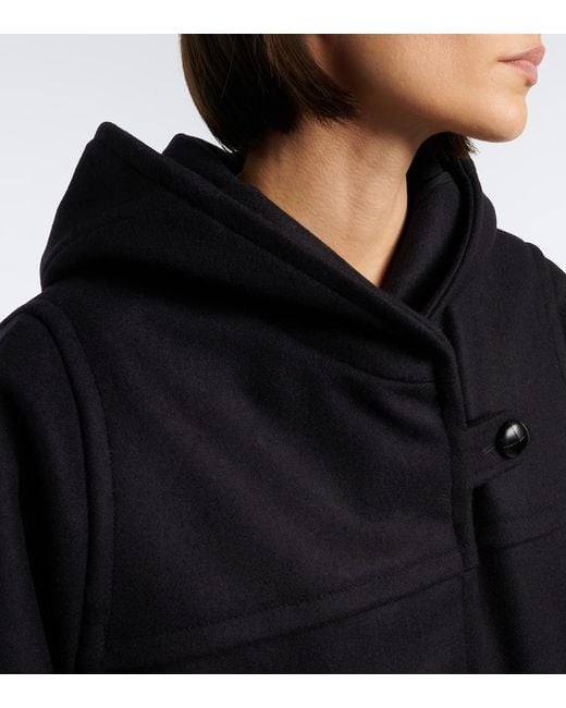 Isabel Marant Black Trixie Wool And Cashmere Hooded Jacket