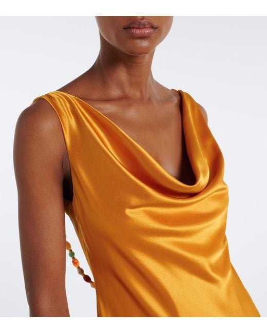 retroféte Metallic Keryn Embellished Satin Gown