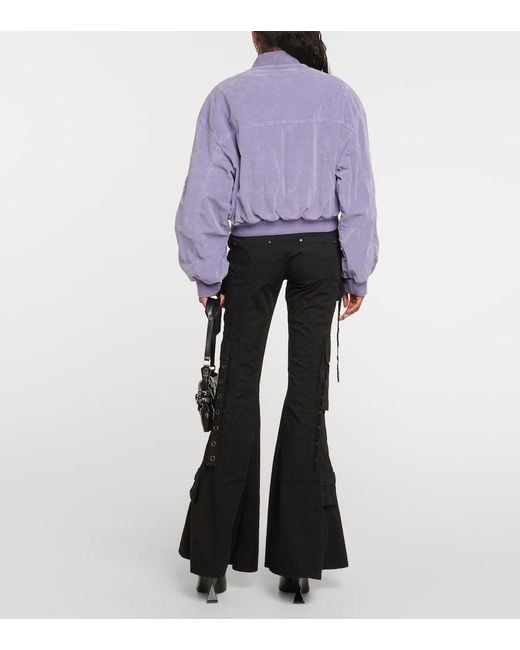 Blumarine Purple Velvet Bomber Jacket