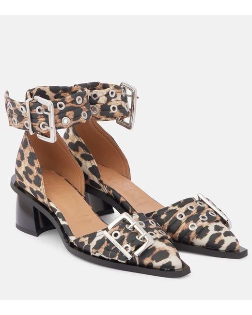 Ganni Brown Pumps Mit Leoparden-Print