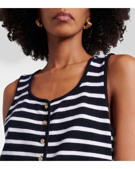 Jardin Des Orangers Blue Striped Cashmere Sweater Vest