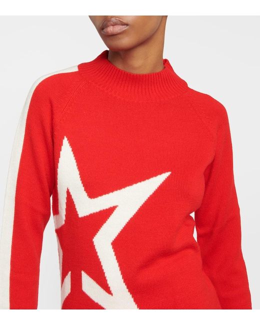 Perfect Moment Red Bb Wool Turtleneck Sweater