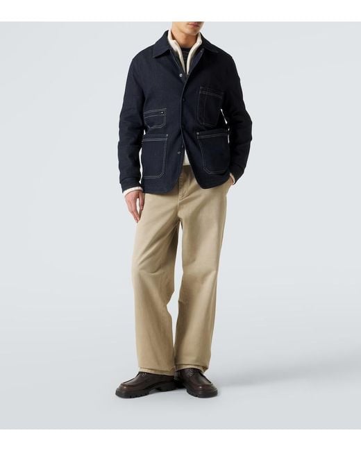 Moncler Blue Haderu Denim Jacket for men