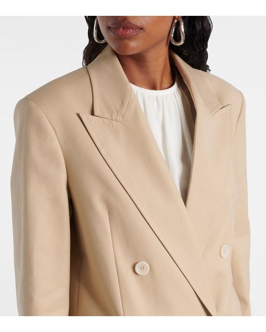 Max Mara Natural Suez Double-Breasted Cotton-Blend Blazer