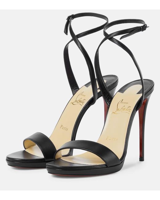 Christian Louboutin Black Loubi Queen 120 Leather Sandals