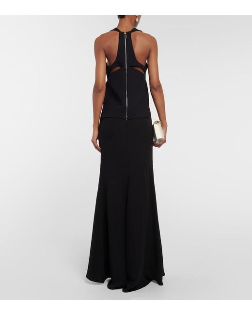 Maticevski Black Cross Leaf Halterneck Cutout Top
