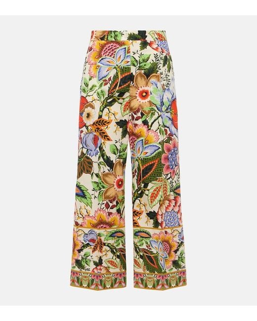 Etro Multicolor Floral Cropped Trousers