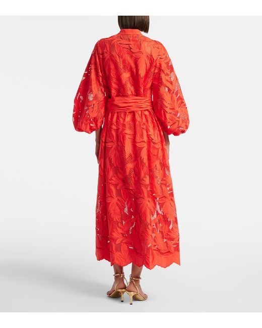 Erdem Embroidered Mesh Midi Dress