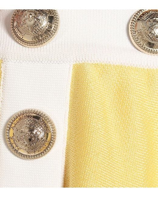 Balmain Yellow Knit Crop Top