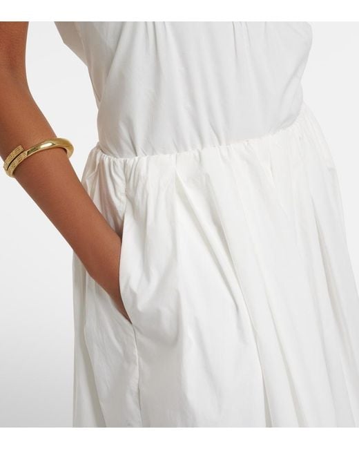 Faithfull The Brand White Lyon Lace-Trimmed Cotton Midi Skirt