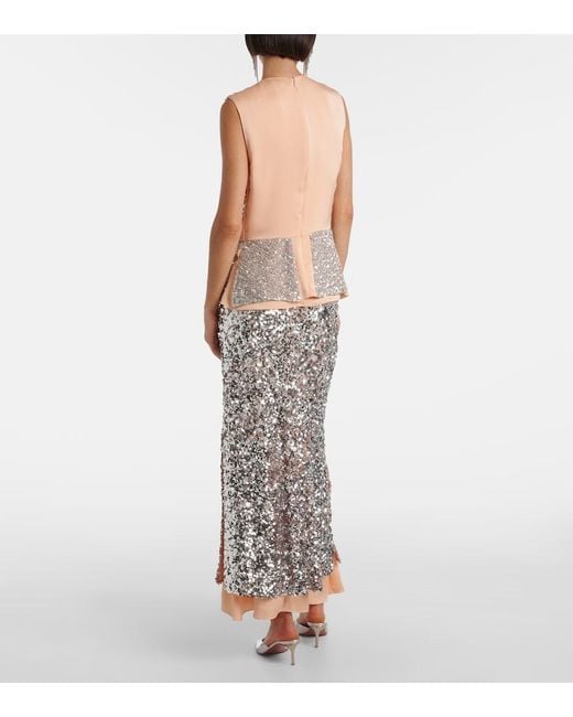 Top A Sequins Rabanne en coloris Gray