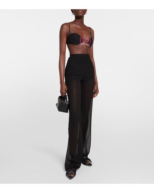 Nensi Dojaka Brown Embellished Bra Top
