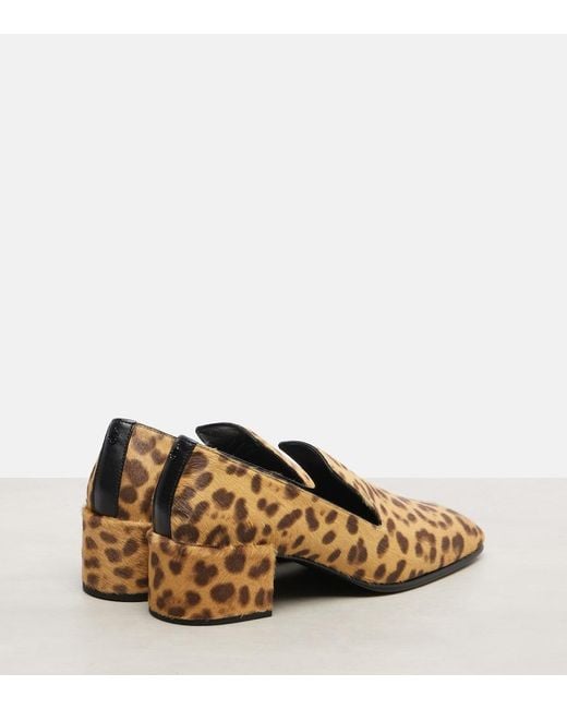 Jimmy Choo Natural Eliot Slipper 45 Leopard-Print Calf Hair Pumps