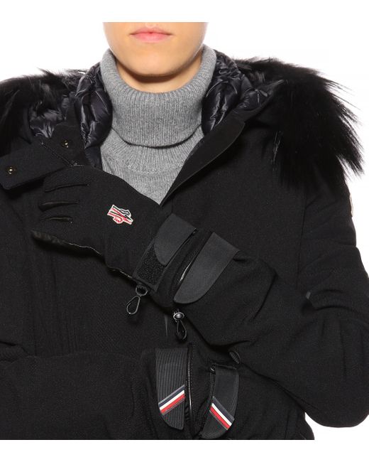 3 MONCLER GRENOBLE Leathertrimmed Ski Gloves in Black Lyst