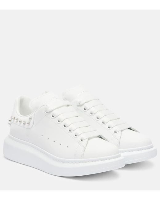 Alexander McQueen White Sneakers Oversized Aus Leder