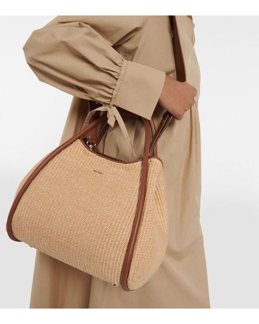 Borsa Marine effetto rafia di Max Mara in Neutro | Lyst