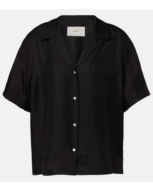 Asceno Black Prague Silk Twill Shirt