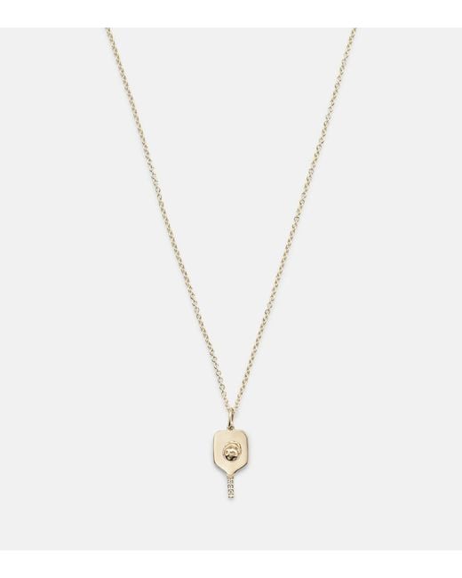 Sydney Evan White Pickleball 14Kt Pendant Necklace With Diamonds