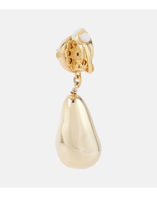 Dolce & Gabbana Metallic Drop Clips Earrings