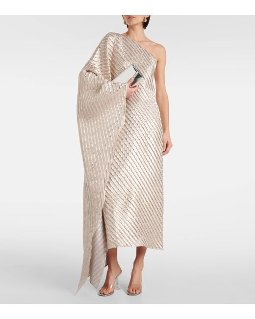 ‎Taller Marmo Natural Metropolis Jacquard Maxi Dress