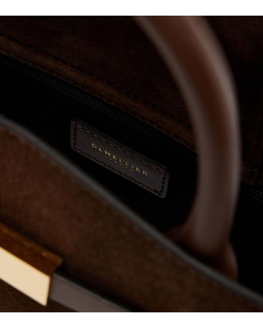 DeMellier London Brown Hudson Small Suede Top-Handle Bag