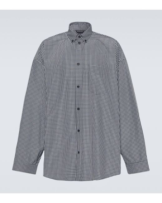 Balenciaga Gray Oversized Cotton-blend Shirt for men