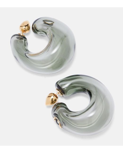 Alaïa Metallic Bubble Hoop Earrings