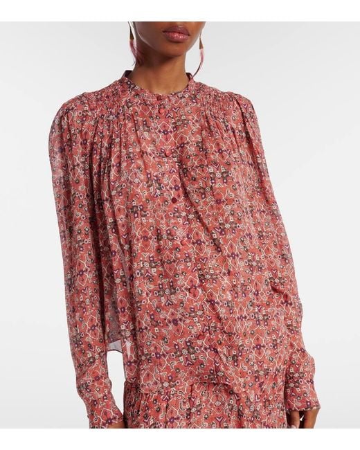Isabel Marant Pink Neolin Printed Crepe Blouse