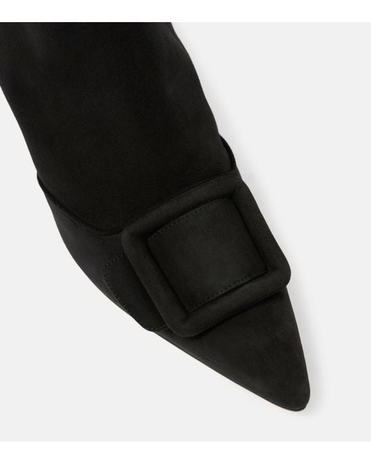 Manolo Blahnik Black Baylow Suede Ankle Boots